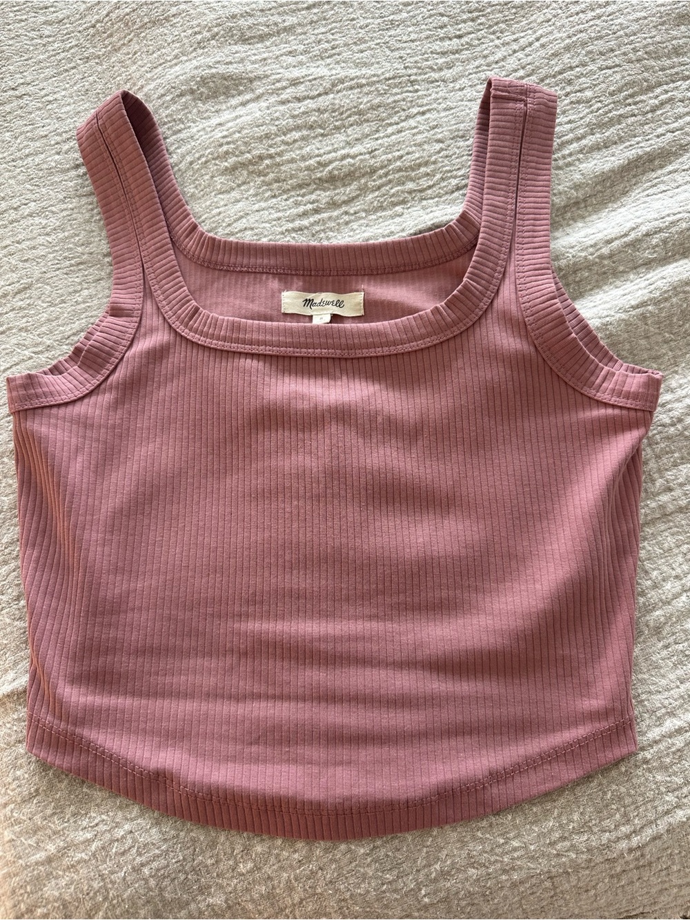 Madewell the tailored cropped tank in Sleekhold woodrose small